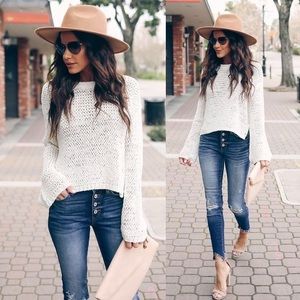 VICI - Can’t Stop the Feeling Woven Sweater - Ivory - Medium